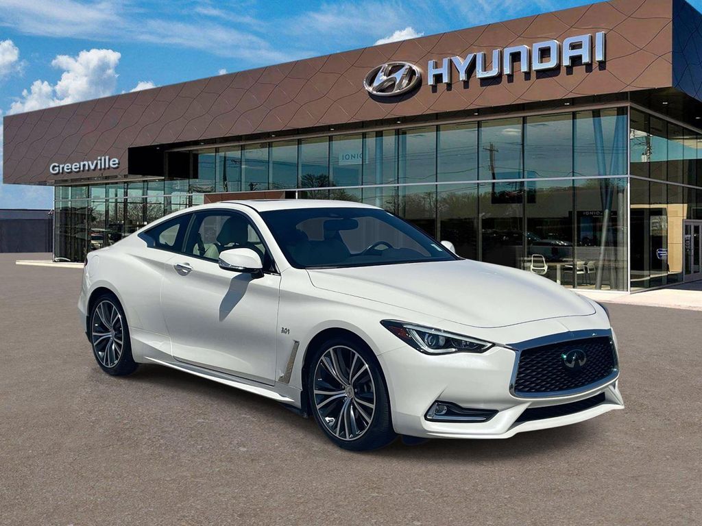 Majestic White 2019 INFINITI Q60 3.0t Luxe Coupe RWD Coupe Rear-Wheel Drive 7-Speed Automatic
