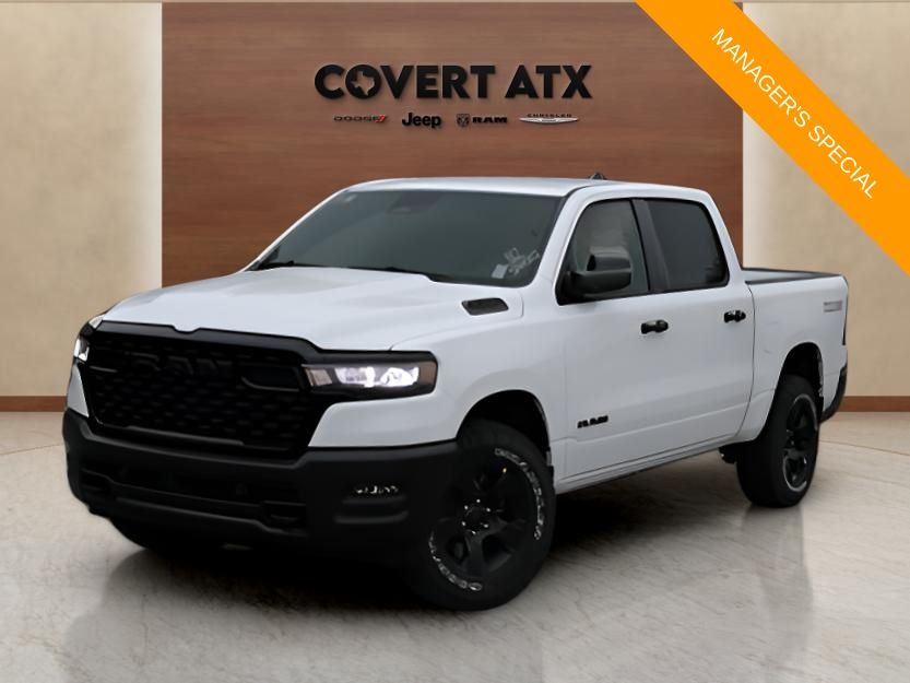 Bright White Clearcoat 2026 RAM 1500 Tradesman Crew Cab 4WD Pickup Truck Four-Wheel Drive 8-Speed Automatic