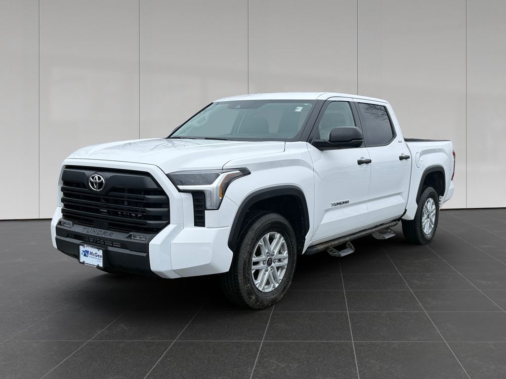 White 2024 Toyota Tundra SR5 CrewMax Cab 4WD Pickup Truck Four-Wheel Drive Automatic