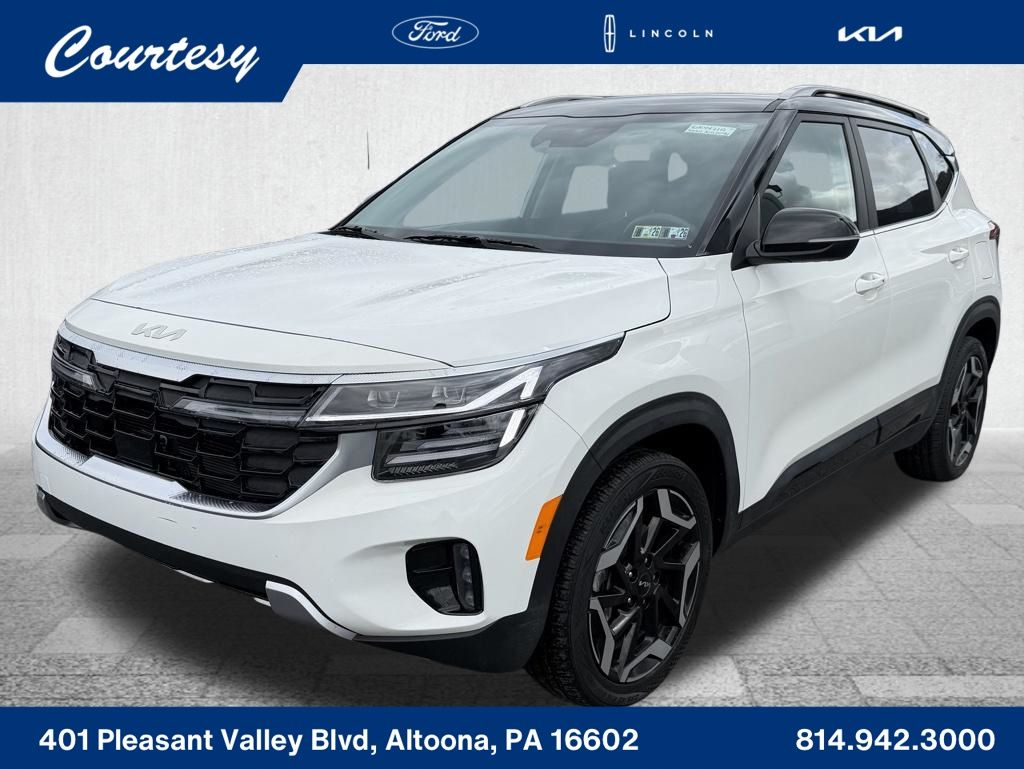 Clear White/Black Roof 2024 Kia Seltos SX AWD SUV / Crossover All-Wheel Drive 8-Speed Automatic