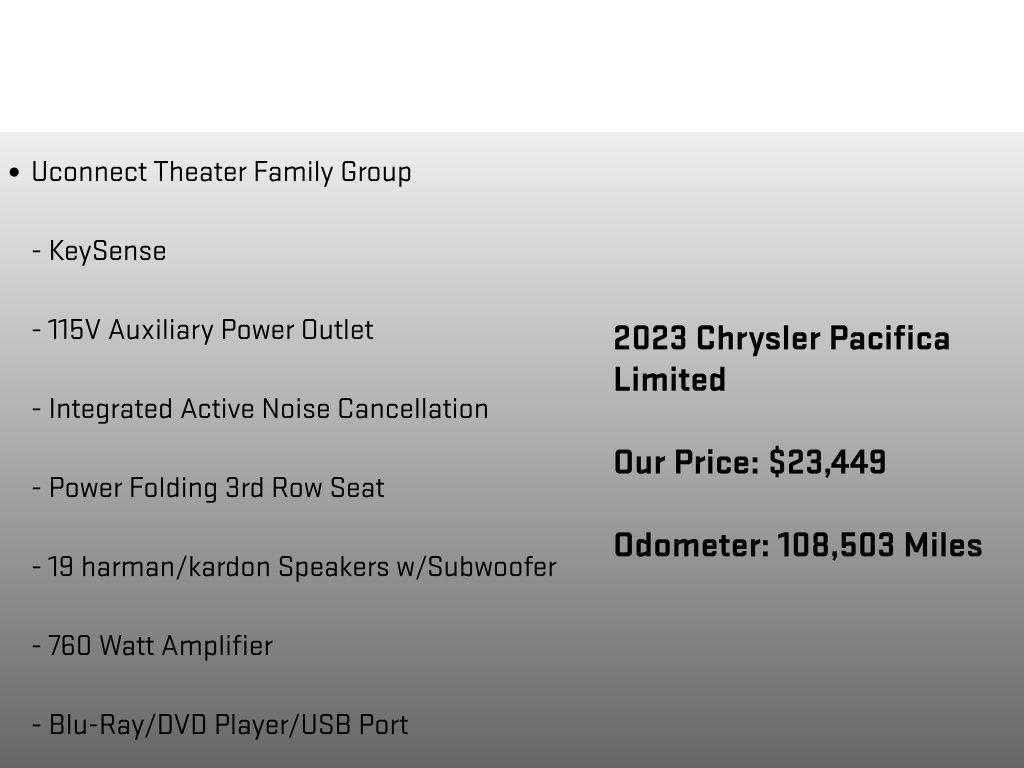 2023 Chrysler Pacifica Limited White at Klick Lewis Buick Chevrolet
