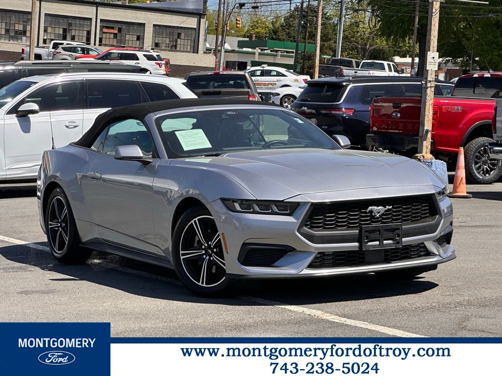 Silver Metallic 2024 Ford Mustang EcoBoost Convertible RWD Convertible Rear-Wheel Drive Automatic