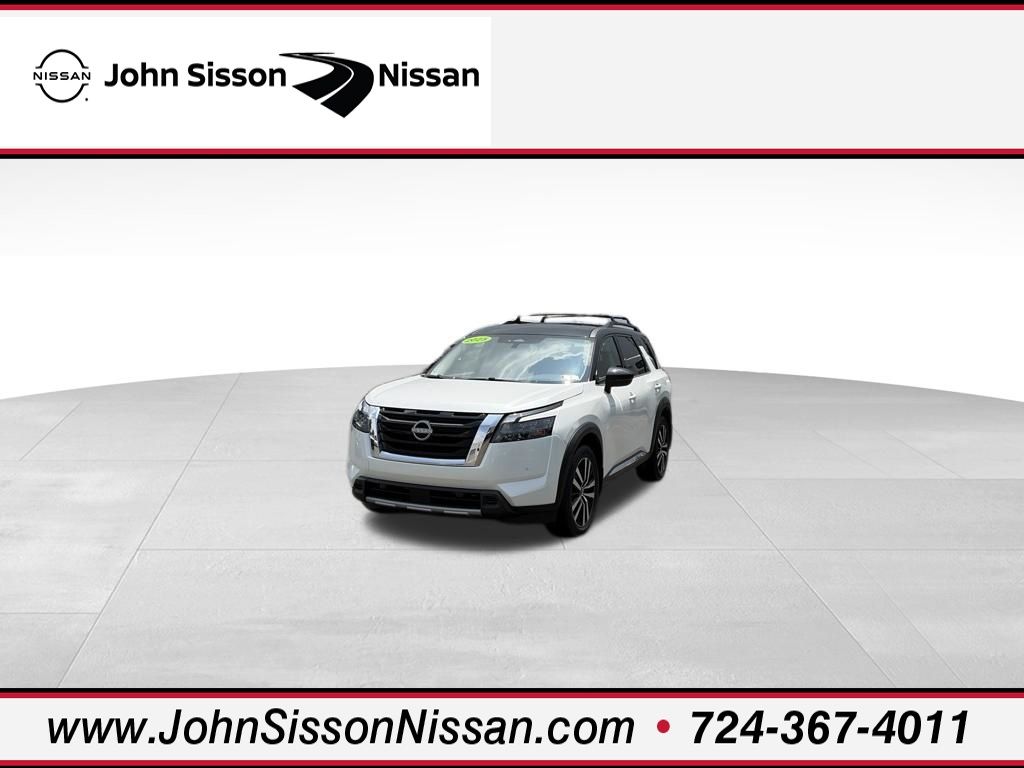 2025 Nissan Pathfinder Platinum White at South Hills Kia