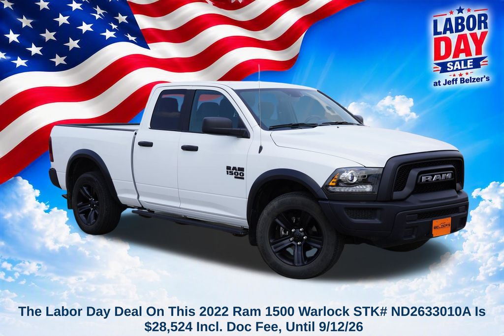 Bright White Clearcoat 2022 RAM 1500 Pickup Truck Four-Wheel Drive 8-Speed Automatic
