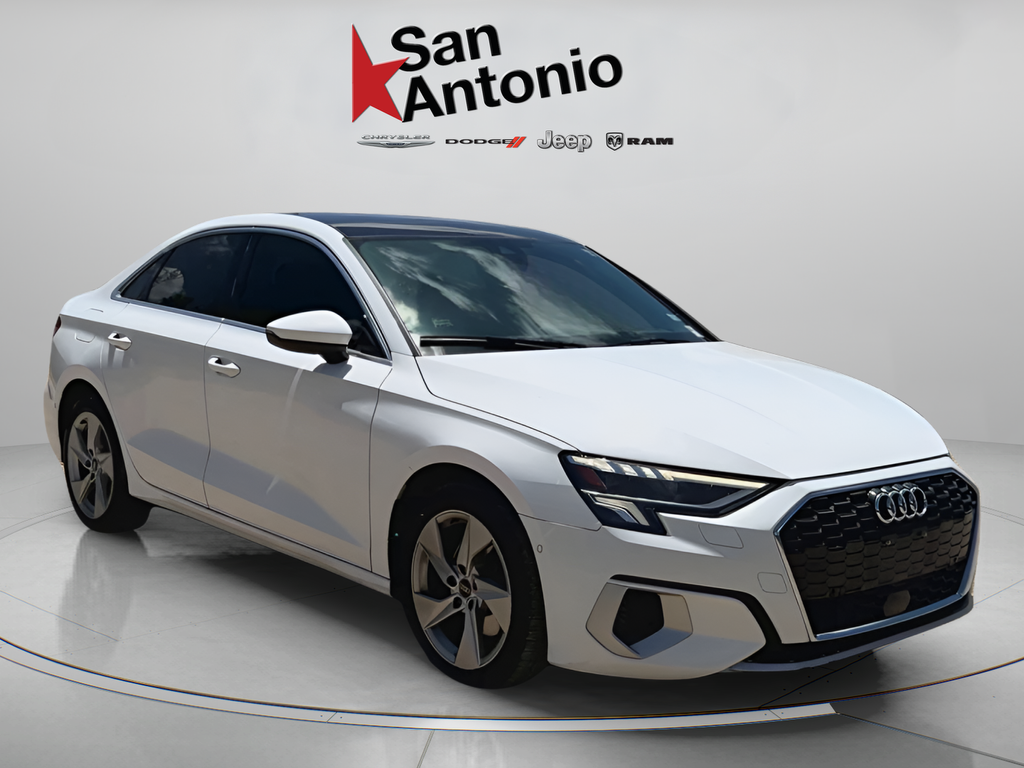 Glacier White Metallic 2023 Audi A3 Sedan Front-Wheel Drive 7-Speed Automatic