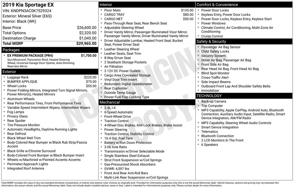 Certified Used 2019 Silver Kia EX image 3
