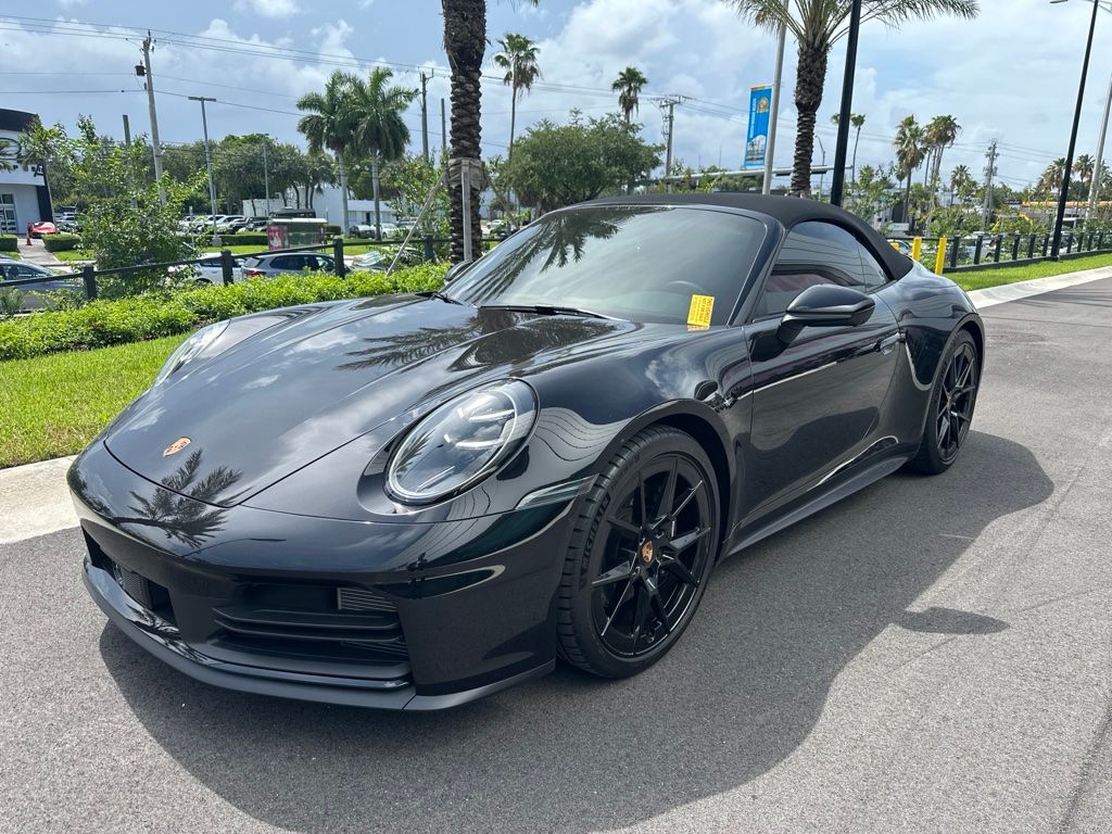 Jet Black Metallic 2025 Porsche 911 Convertible Rear-Wheel Drive 8-Speed Automatic