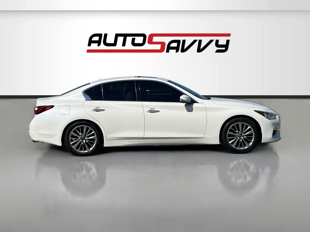 2022 INFINITI Q50 LUXE White at AutoSavvy Houston Northwest