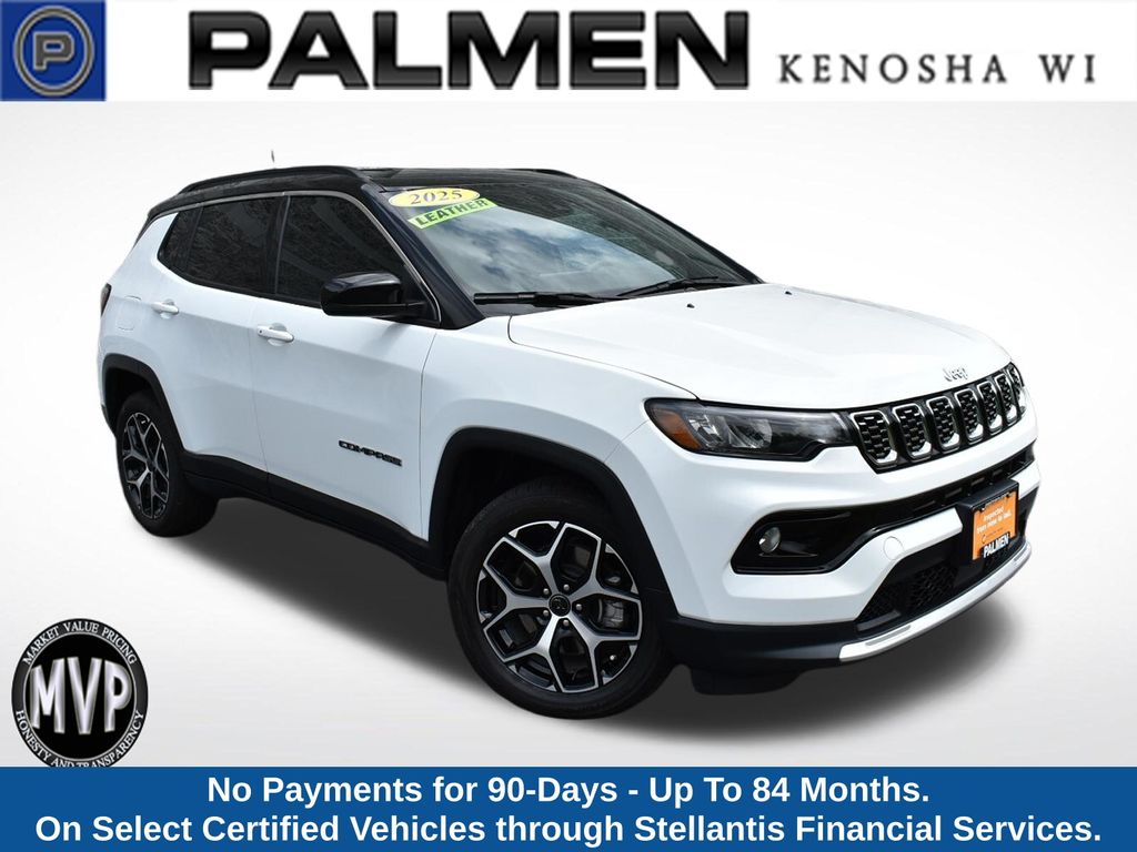 Bright White Clearcoat 2025 Jeep Compass SUV / Crossover Four-Wheel Drive 8-Speed Automatic