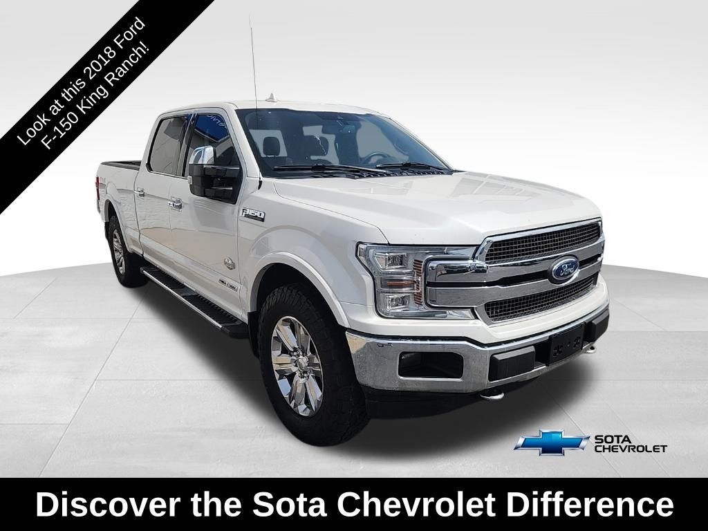 White Platinum Metallic Tri-Coat 2018 Ford F-150 King Ranch SuperCrew 4WD Pickup Truck Four-Wheel Drive Automatic