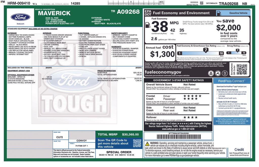 2026 Ford Maverick XL