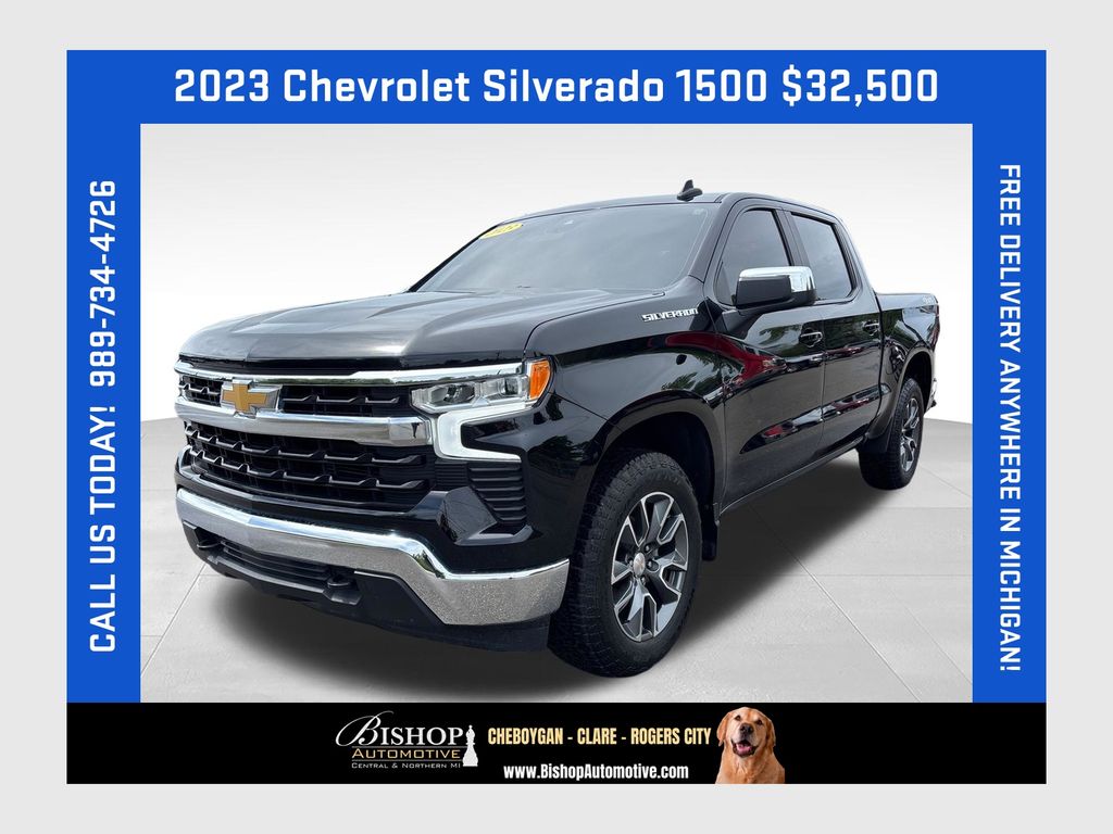 Black 2023 Chevrolet Silverado 1500 Pickup Truck Four-Wheel Drive 8-Speed Automatic