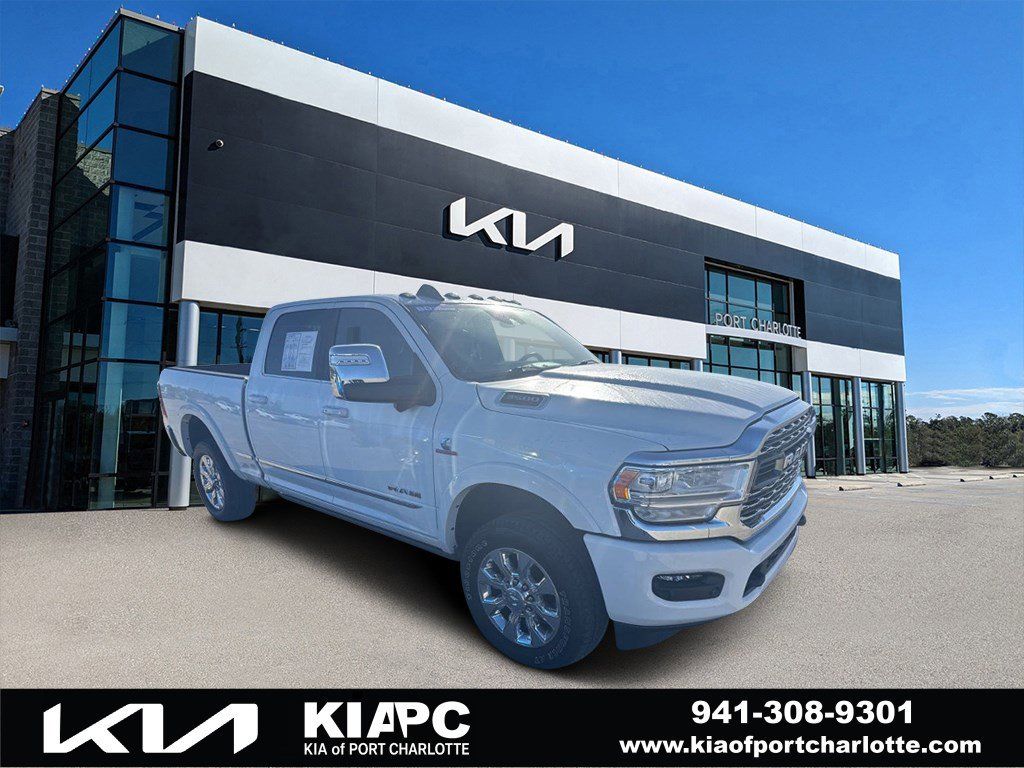 Bright White Clearcoat 2024 RAM 3500 Limited Crew Cab 4WD Pickup Truck Four-Wheel Drive 6-Speed Automatic