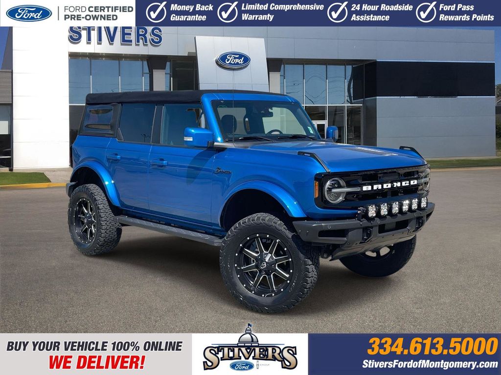 Velocity Blue Metallic 2022 Ford Bronco Outer Banks Advanced 4-Door 4WD SUV / Crossover Four-Wheel Drive Automatic