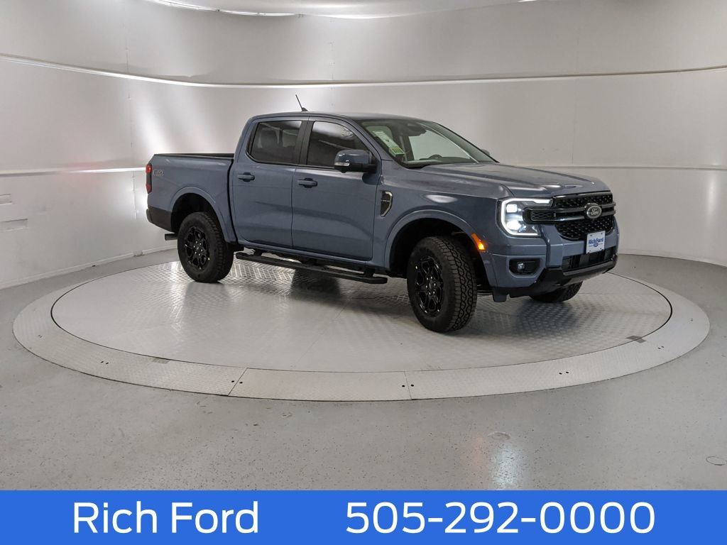 Blue (Azure Gray Metallic Tri-Coat) 2025 Ford Ranger Lariat SuperCrew 4WD Pickup Truck Four-Wheel Drive Automatic
