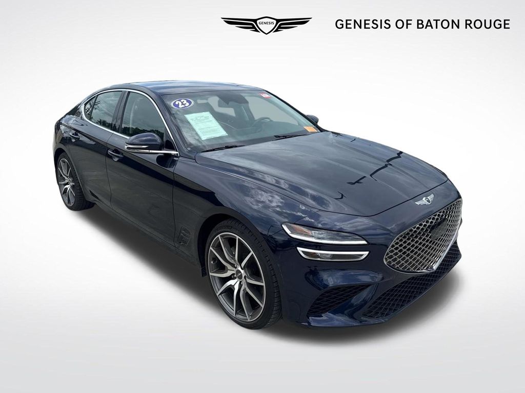 Capri Blue 2023 Genesis G70 Sedan Rear-Wheel Drive Automatic