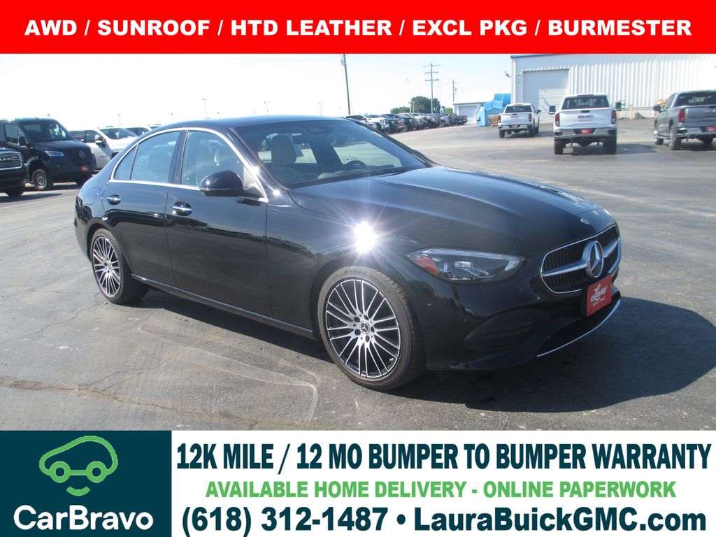 Black 2022 Mercedes-Benz C-Class C 300 Sedan 4MATIC Sedan All-Wheel Drive 9-Speed Automatic