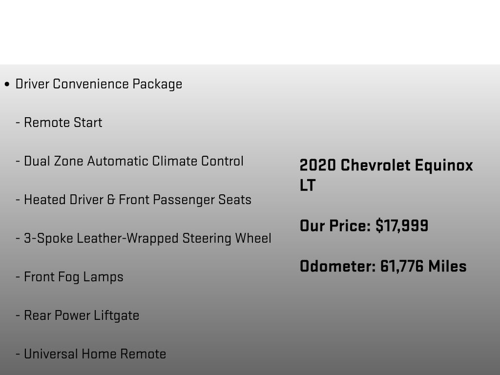 2020 Chevrolet Equinox LT Black at Audi Porsche Sewickley