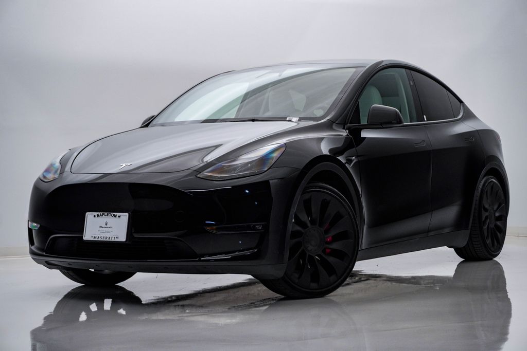 Solid Black 2023 Tesla Model Y Performance AWD SUV / Crossover All-Wheel Drive 1-Speed Automatic