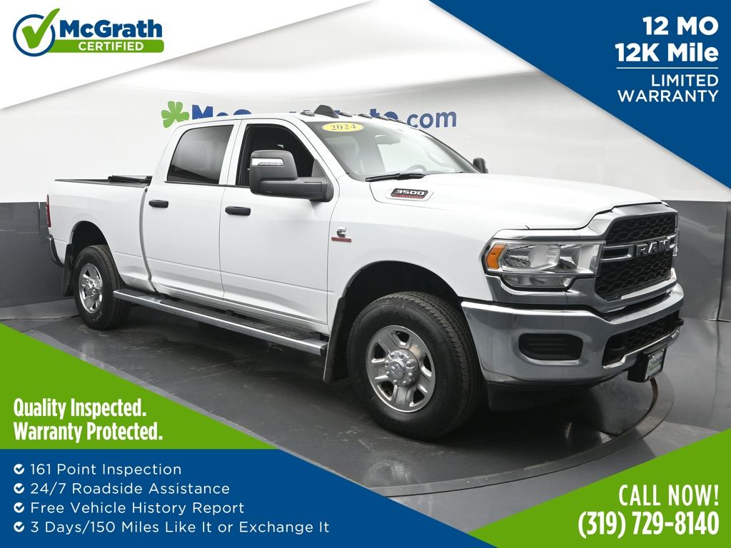 Bright White Clearcoat 2024 RAM 3500 Pickup Truck Four-Wheel Drive 6-Speed Automatic