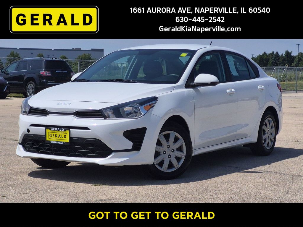 Clear White 2023 Kia Rio Sedan Front-Wheel Drive Continuously Variable Transmission