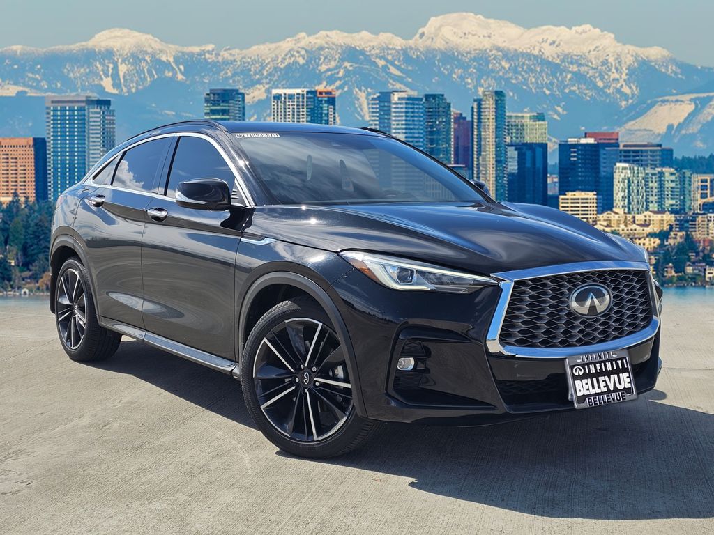 Black Obsidian 2022 INFINITI QX55 Luxe AWD SUV / Crossover All-Wheel Drive Continuously Variable Transmission