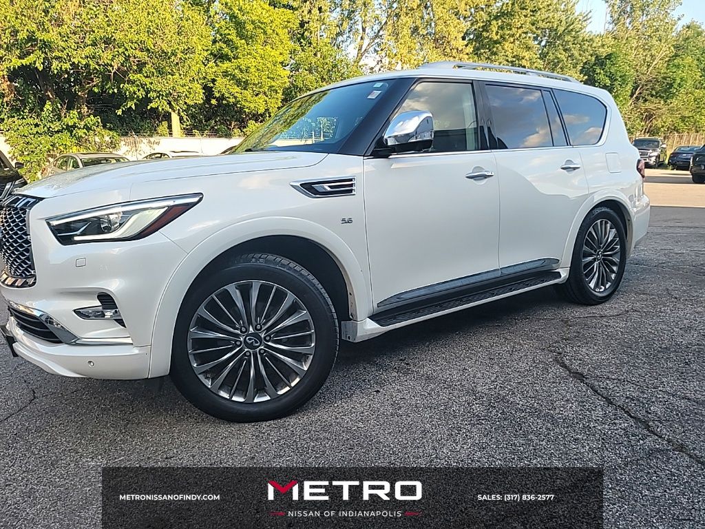 Moonstone White 2018 INFINITI QX80 SUV / Crossover All-Wheel Drive 7-Speed Automatic