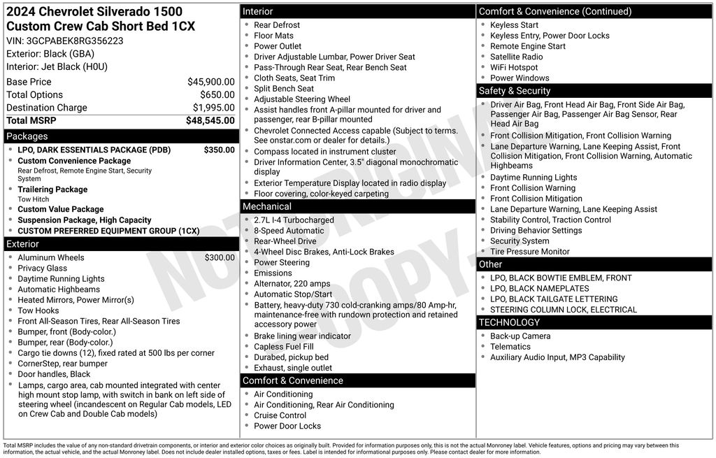 Certified Used 2024 Black Chevrolet Custom image 7