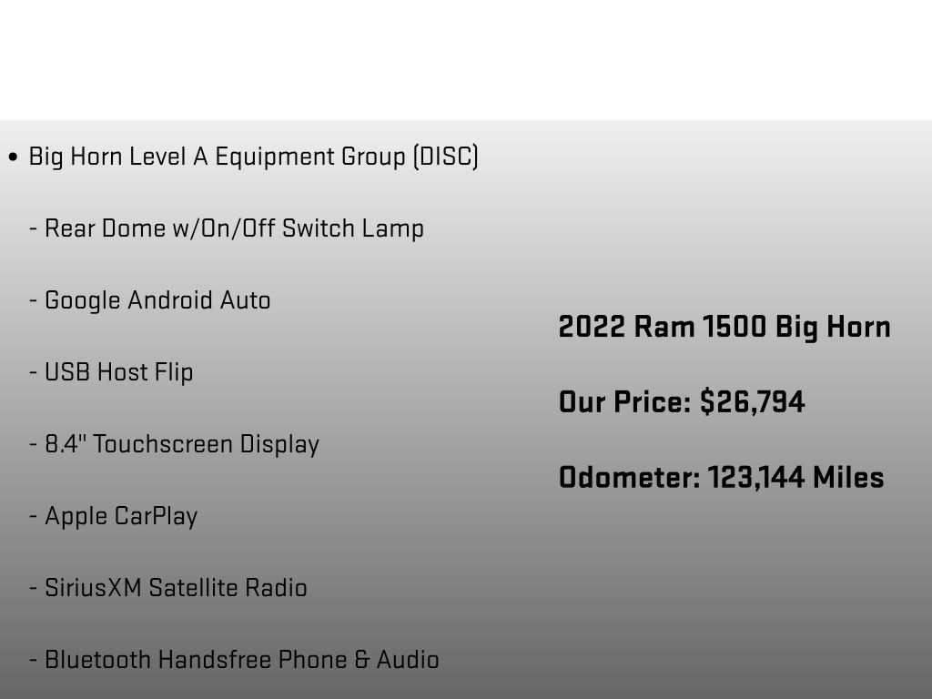2022 Ram 1500 Big Horn/Lone Star White at Grove City Ford