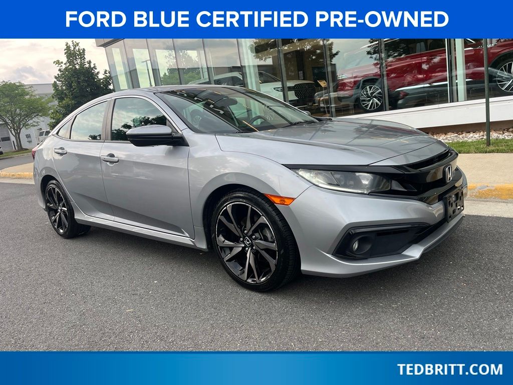 Silver 2020 Honda Civic Sedan Front-Wheel Drive Continuously Variable Transmission