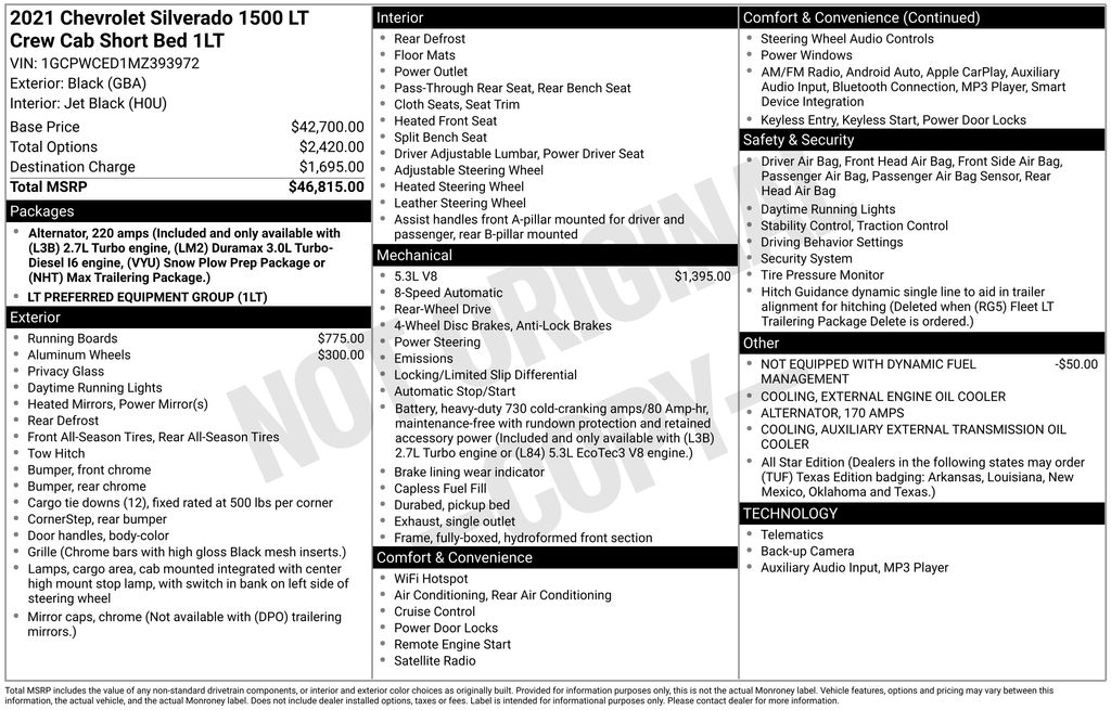 Used 2021 Chevrolet Silverado 1500 LT 4D Crew Cab