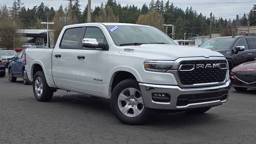 Bright White Clearcoat 2025 RAM 1500 Big Horn Crew Cab 4WD Pickup Truck Four-Wheel Drive 8-Speed Automatic