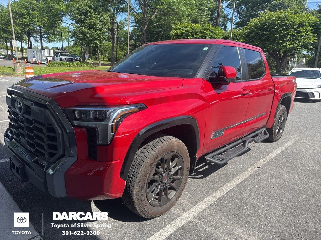 Red 2026 Toyota Tundra Platinum CrewMax Cab 4WD Pickup Truck Four-Wheel Drive Automatic