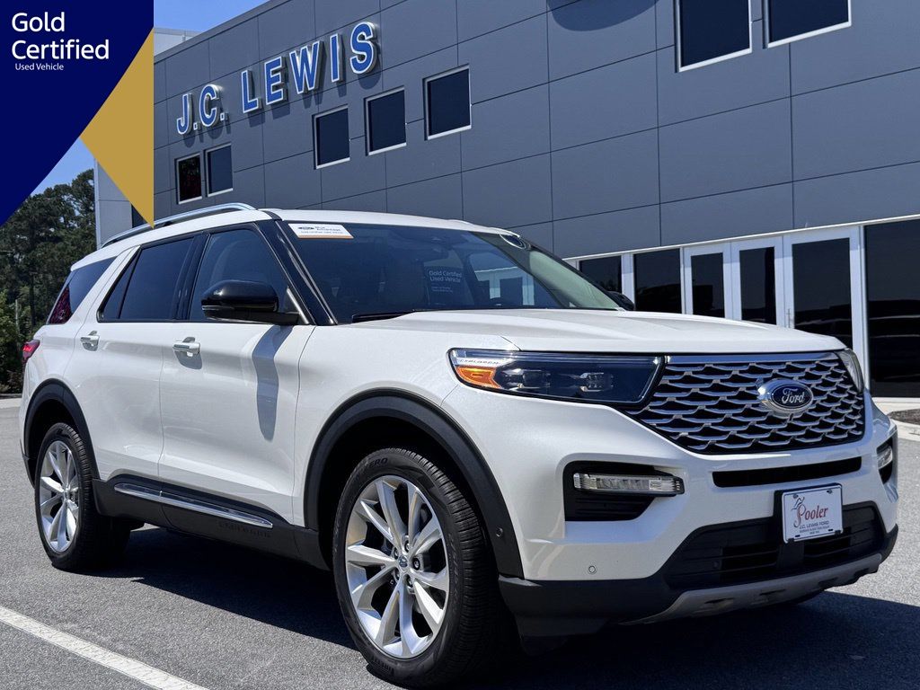 Star White Metallic Tri-Coat 2023 Ford Explorer SUV / Crossover All-Wheel Drive Automatic