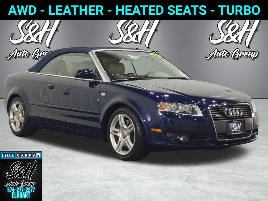 Deep Sea Blue Pearl Effect 2008 Audi A4 Convertible All-Wheel Drive 6-Speed Automatic