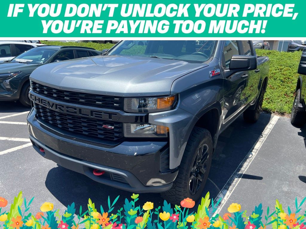 Gray (Satin Steel Metallic) 2021 Chevrolet Silverado 1500 Pickup Truck Four-Wheel Drive 6-Speed Automatic Overdrive