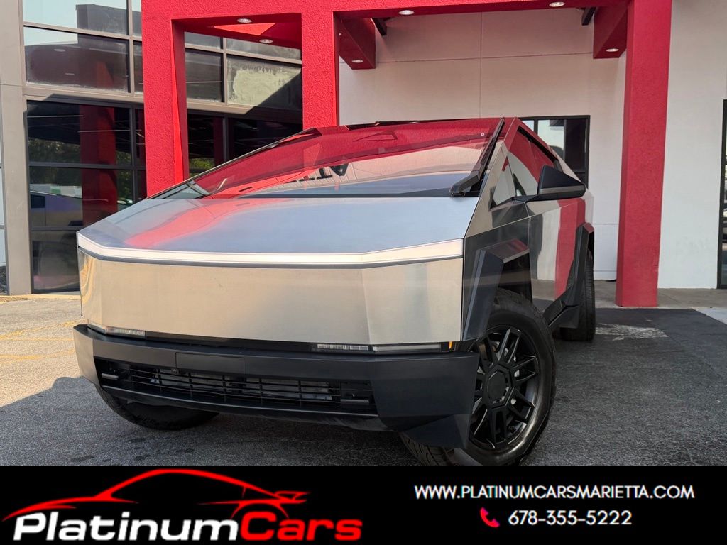 Gray 2024 Tesla Cybertruck Pickup Truck All-Wheel Drive 1-Speed Automatic