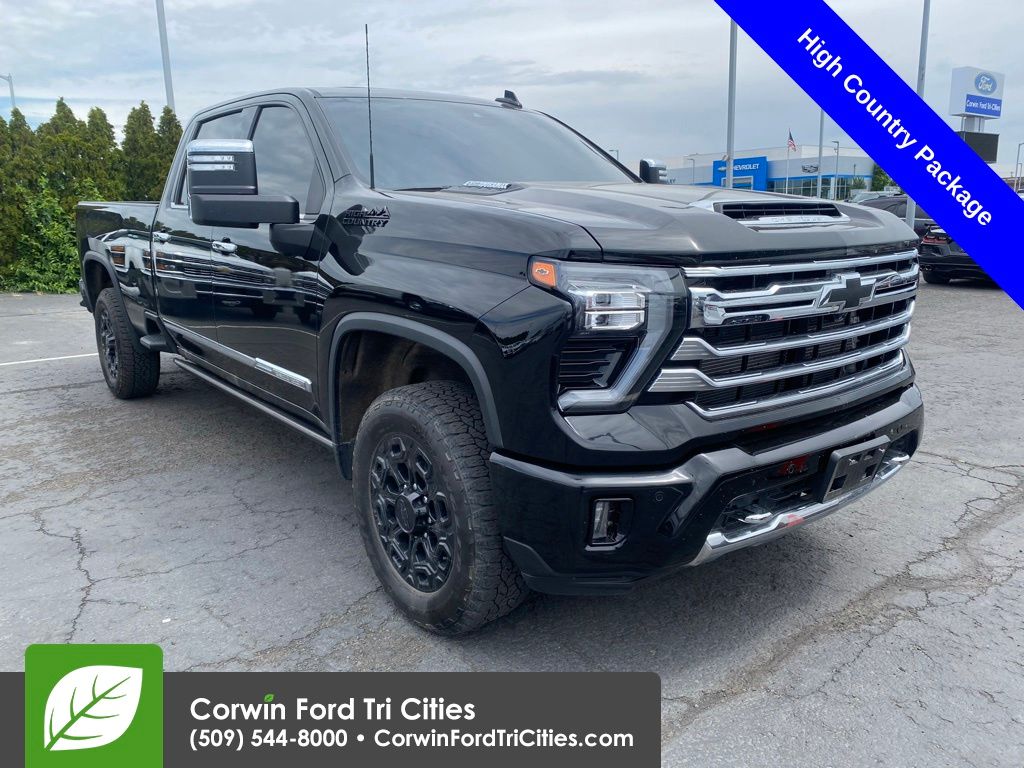 Black 2024 Chevrolet Silverado 2500HD High Country Crew Cab 4WD Pickup Truck Four-Wheel Drive Automatic