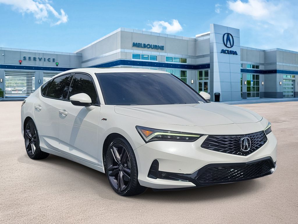 Platinum White 2024 Acura Integra Sedan Front-Wheel Drive Continuously Variable Transmission