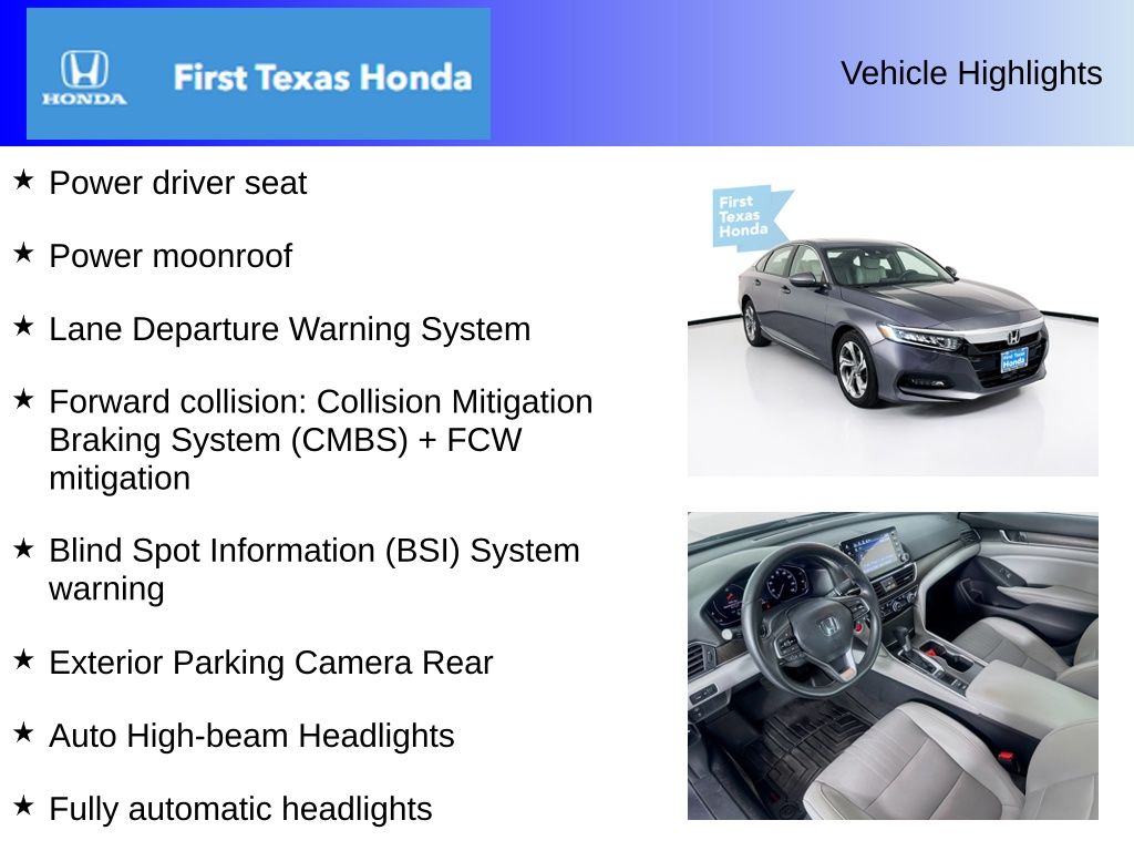Used Car 2020 Honda Accord  Ex-l For Sale In Austin, Texas