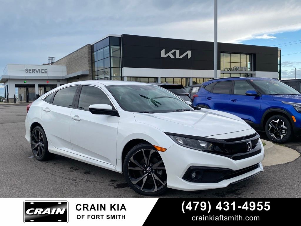 Platinum White Pearl 2021 Honda Civic Sedan Front-Wheel Drive Continuously Variable Transmission