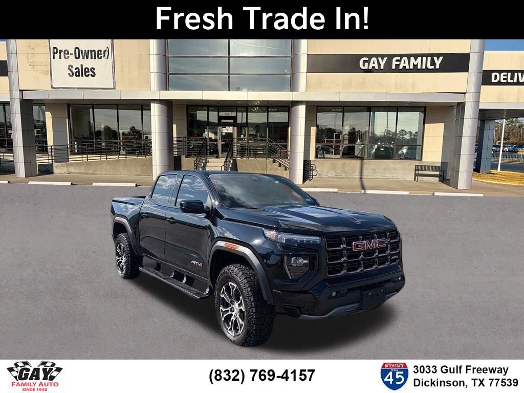 Onyx Black 2024 GMC Canyon AT4 Crew Cab 4WD Pickup Truck Four-Wheel Drive 8-Speed Automatic
