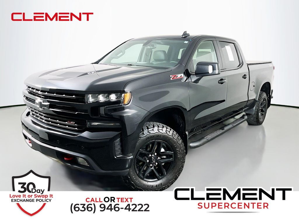 Black 2022 Chevrolet Silverado 1500 LT Trail Boss Crew Cab 4WD Pickup Truck Four-Wheel Drive Automatic