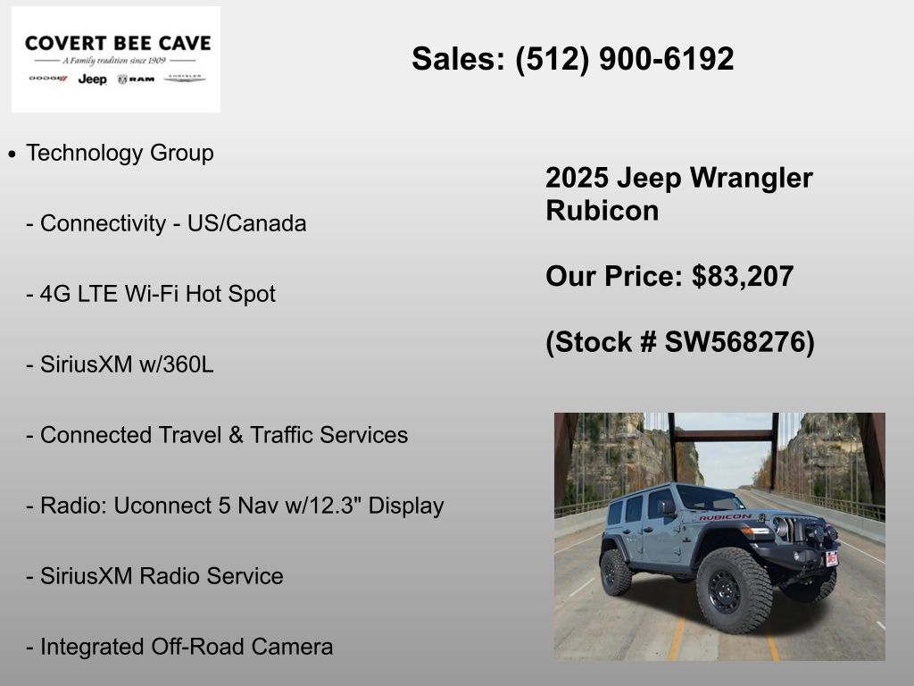 New Car 2025 Jeep Wrangler  Rubicon For Sale Under $90,000 In Austin, Texas