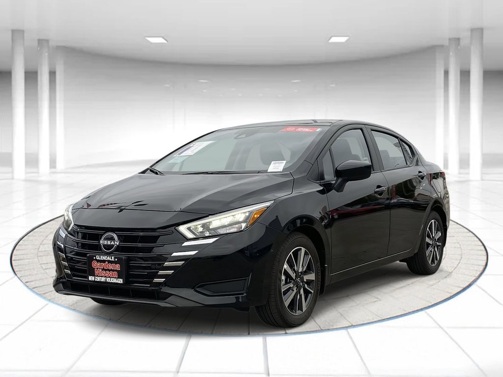 Super Black 2025 Nissan Versa Sedan Front-Wheel Drive Continuously Variable Transmission
