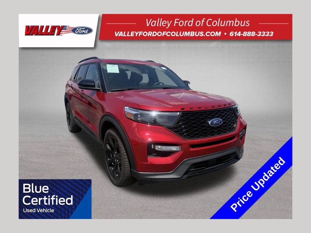 Red Metallic 2023 Ford Explorer SUV / Crossover All-Wheel Drive Automatic