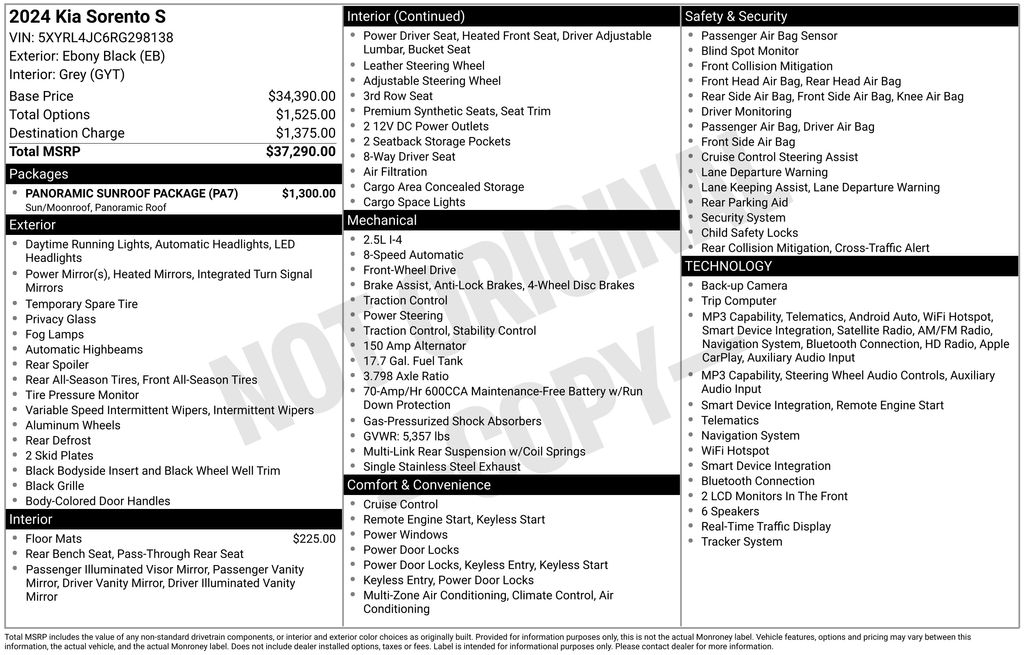 Used 2024 Black Kia S image 2
