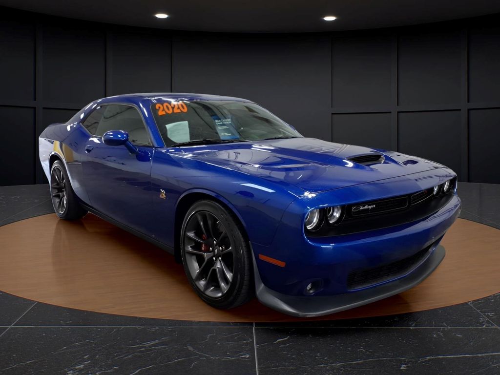 Indigo Blue 2020 Dodge Challenger R/T Scat Pack RWD Coupe Rear-Wheel Drive 8-Speed Automatic