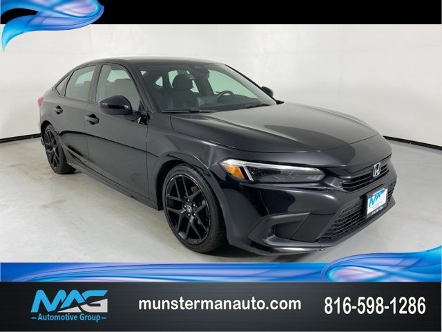 Crystal Black Pearl 2022 Honda Civic Sport FWD Sedan Front-Wheel Drive Continuously Variable Transmission