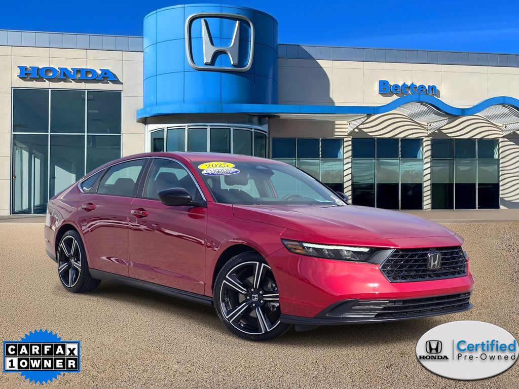Radiant Red Metallic 2025 Honda Accord Hybrid Sedan Front-Wheel Drive Continuously Variable Transmission
